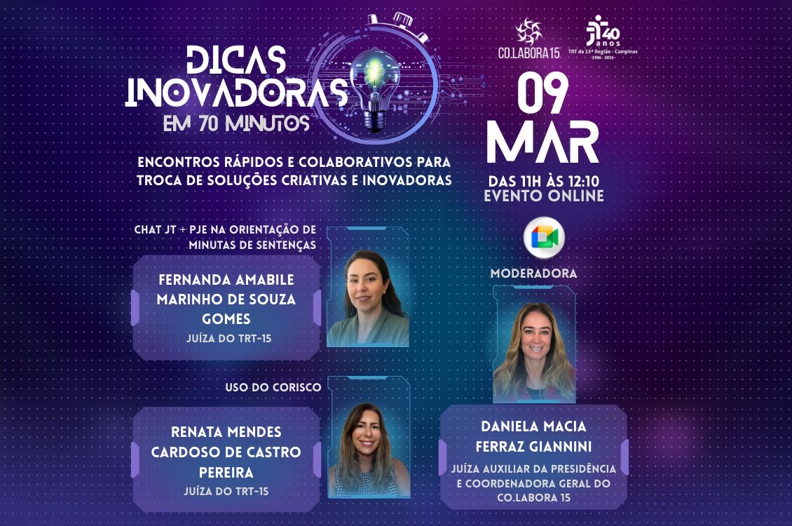 banner azul com fotos dos participantes e dados do evento