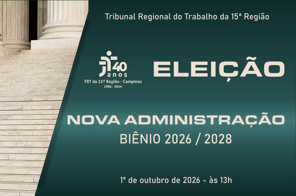banner com data e horário da eleição da nova administração e logotipo dos 40 anos